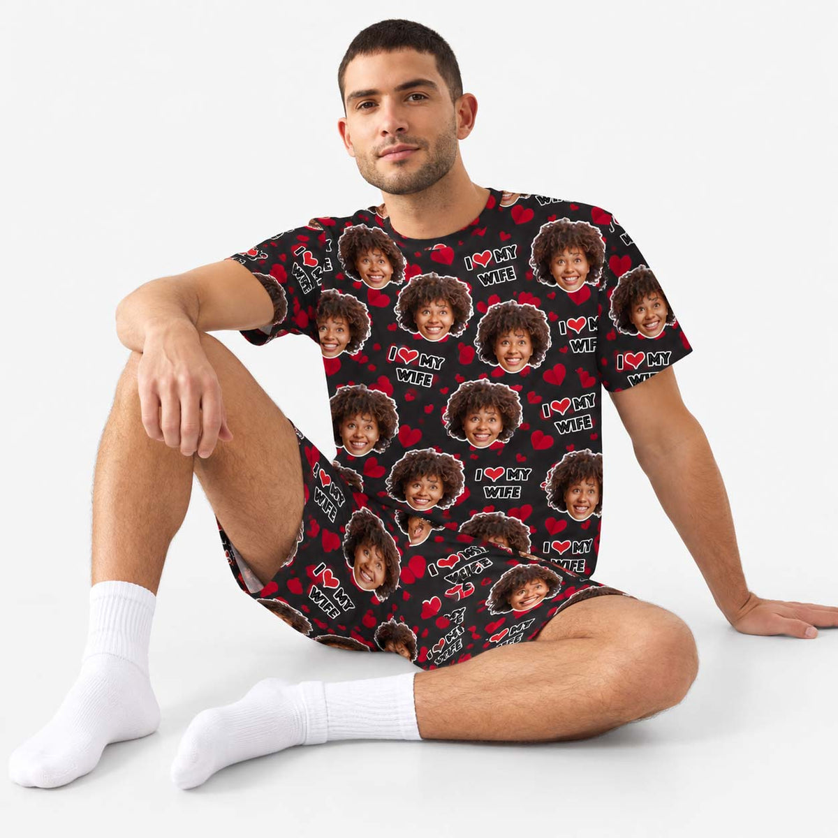 Men's I Love My Wife PJs - Shorts Set