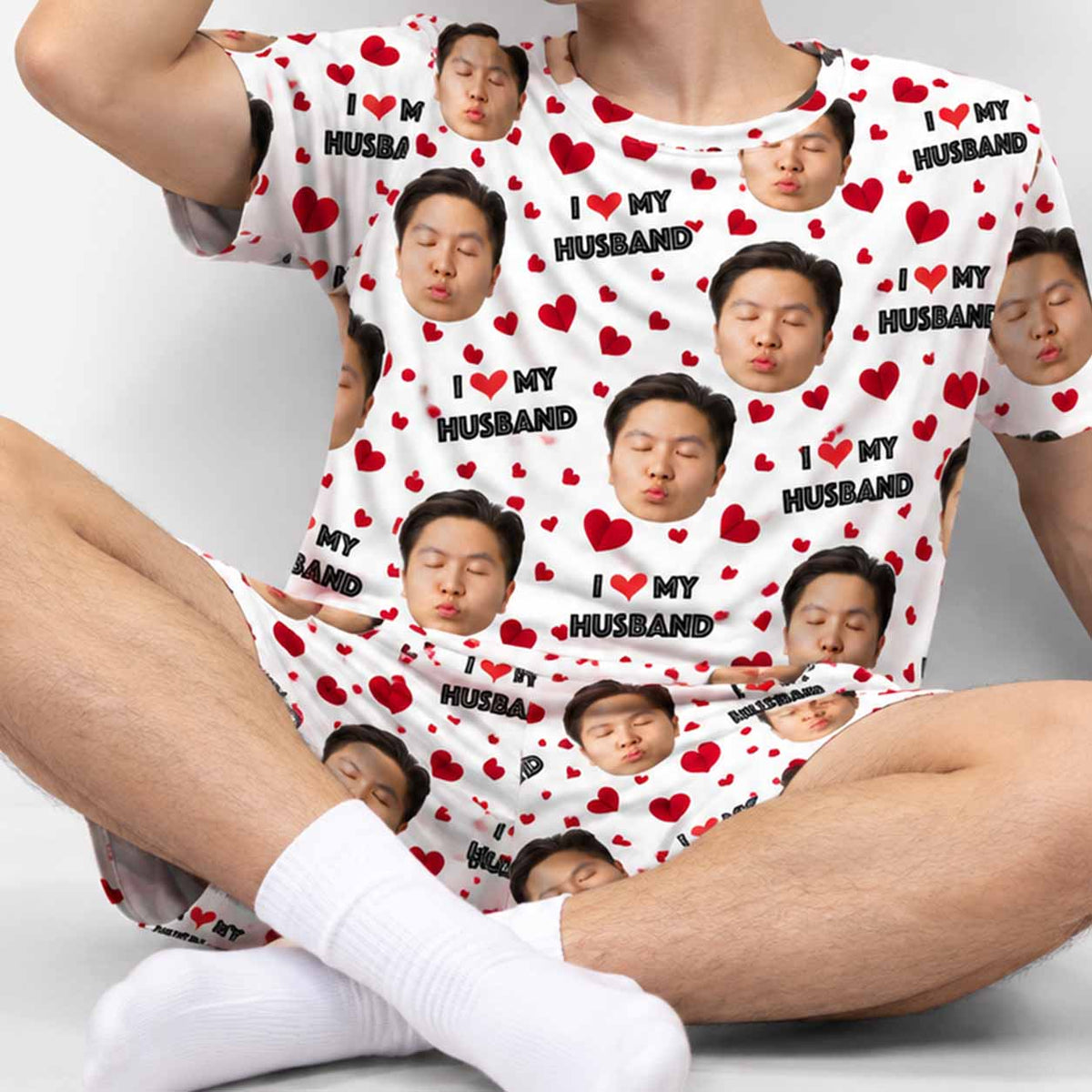 Men's I Love My Husband PJs - Shorts Set