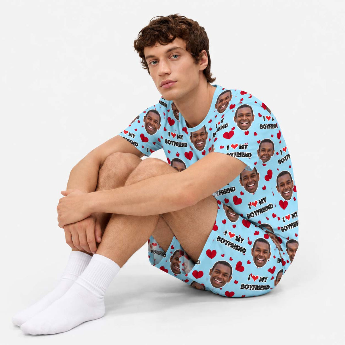 Men's I Love My Boyfriend PJs - Shorts Set