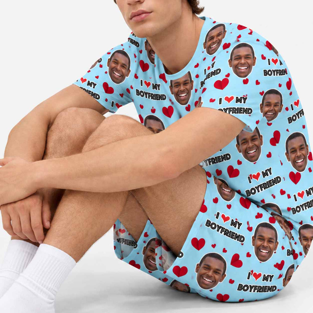 Men's I Love My Boyfriend PJs - Shorts Set