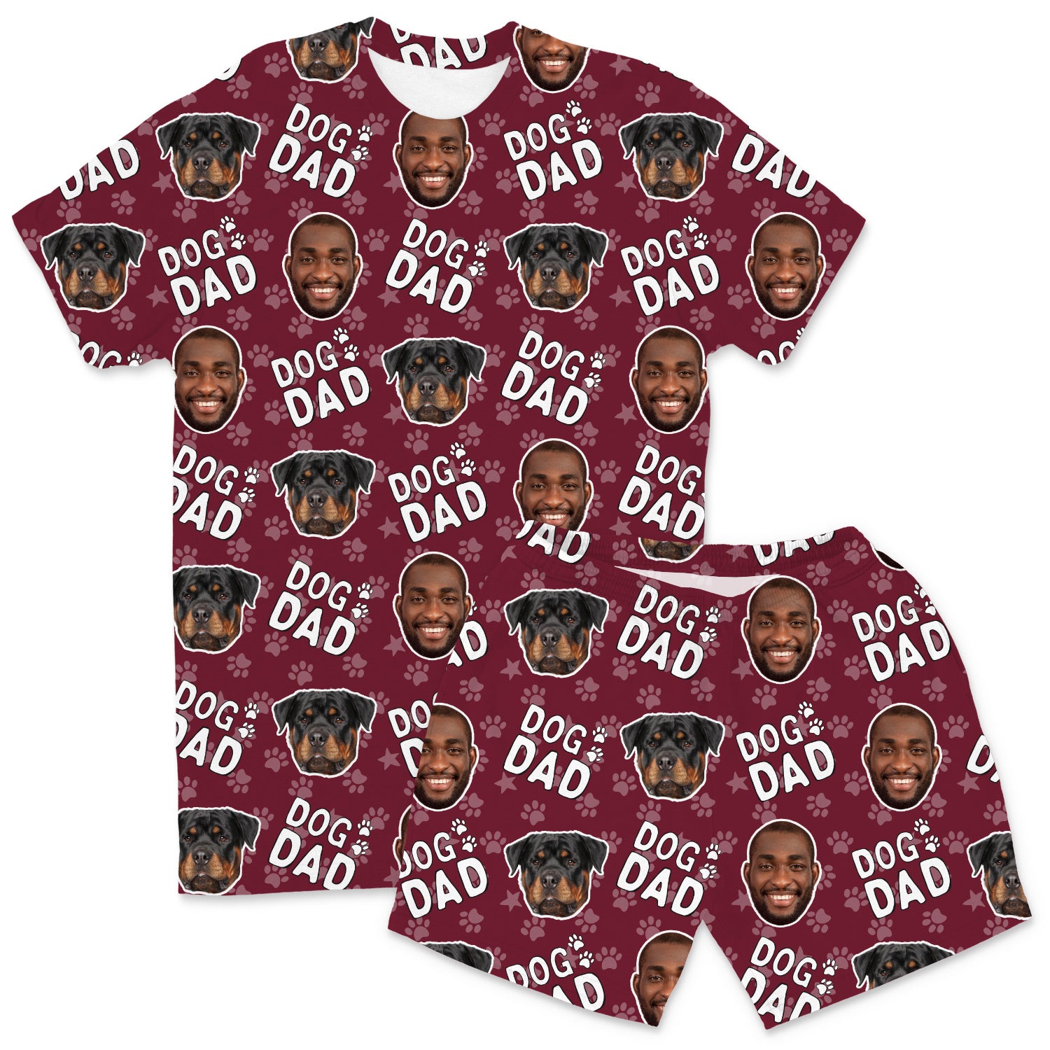 Dog Dad Custom Men's PJ Shorts Set