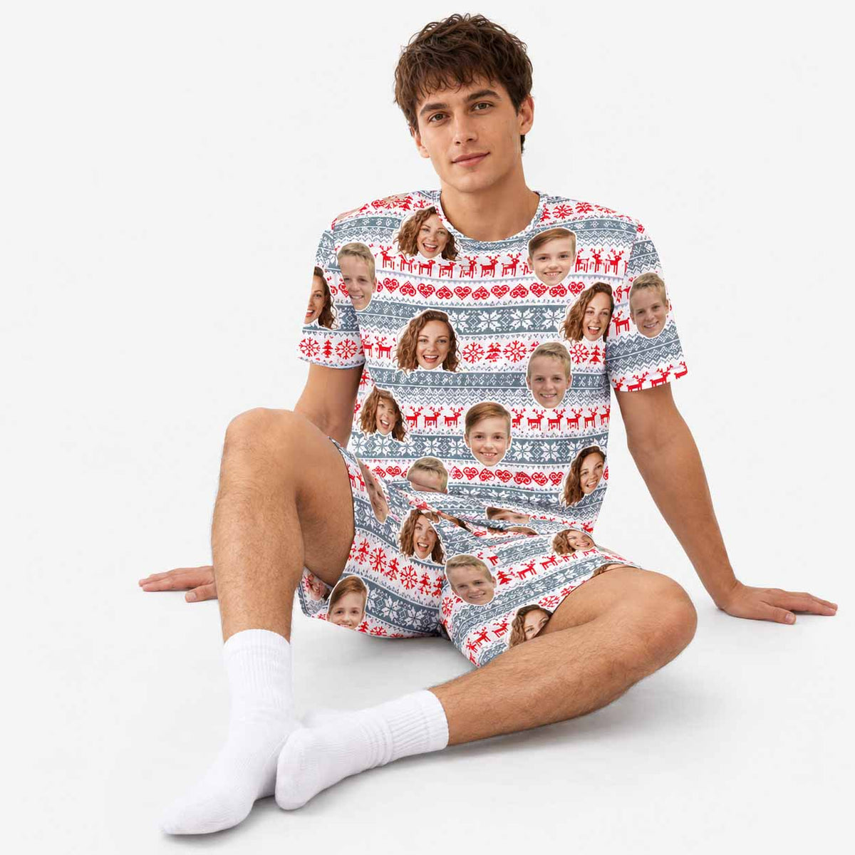Men’s Nordic Personalised Christmas PJs - Shorts Set