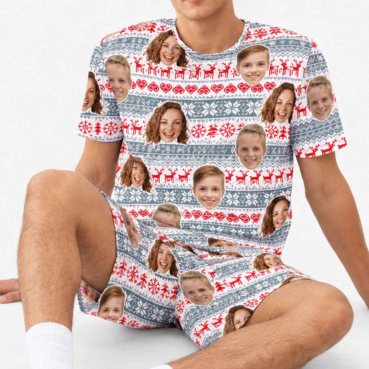 Men’s Nordic Personalised Christmas PJs - Shorts Set