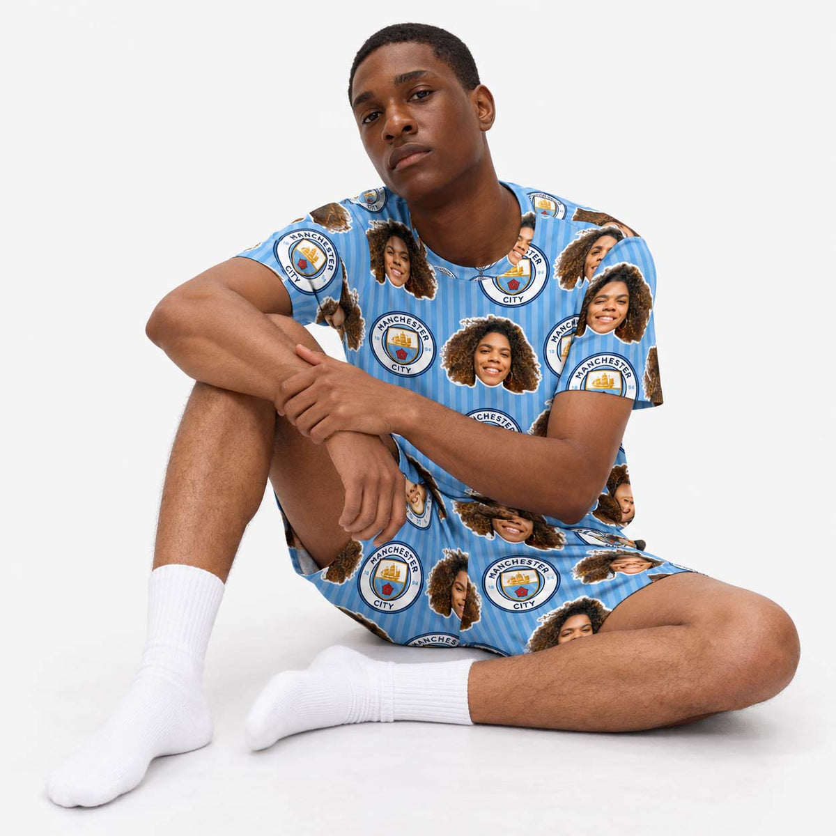 Personalised Men's Pyjamas - Man City Men's PJ Shorts Set