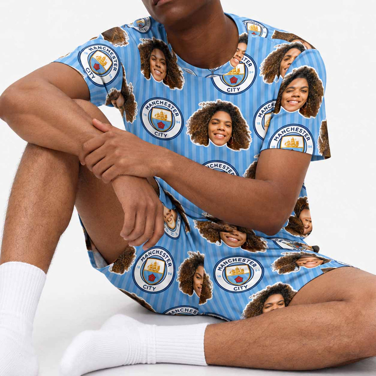 Personalised Men's Pyjamas - Man City Men's PJ Shorts Set