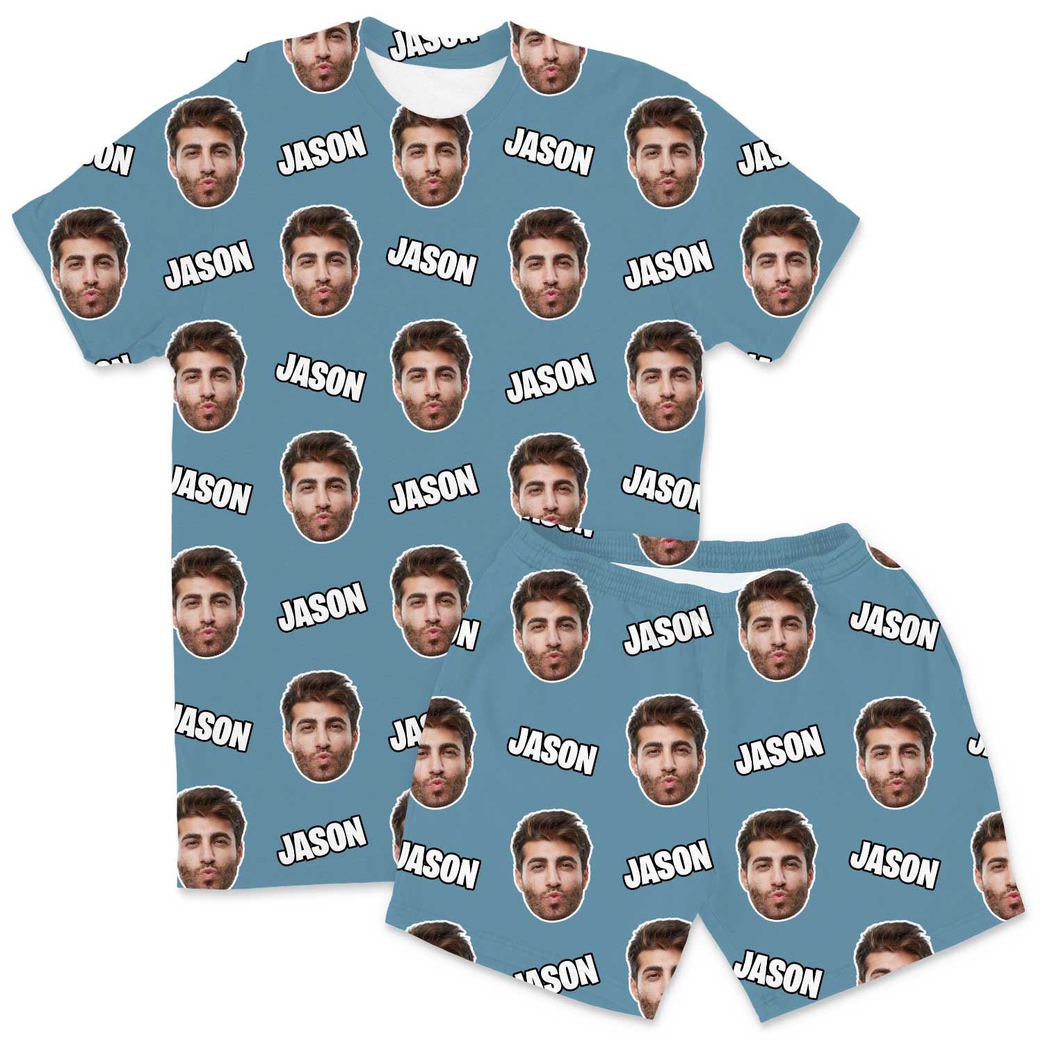 Your Face & Name Men's Personalised PJs - Shorts Set