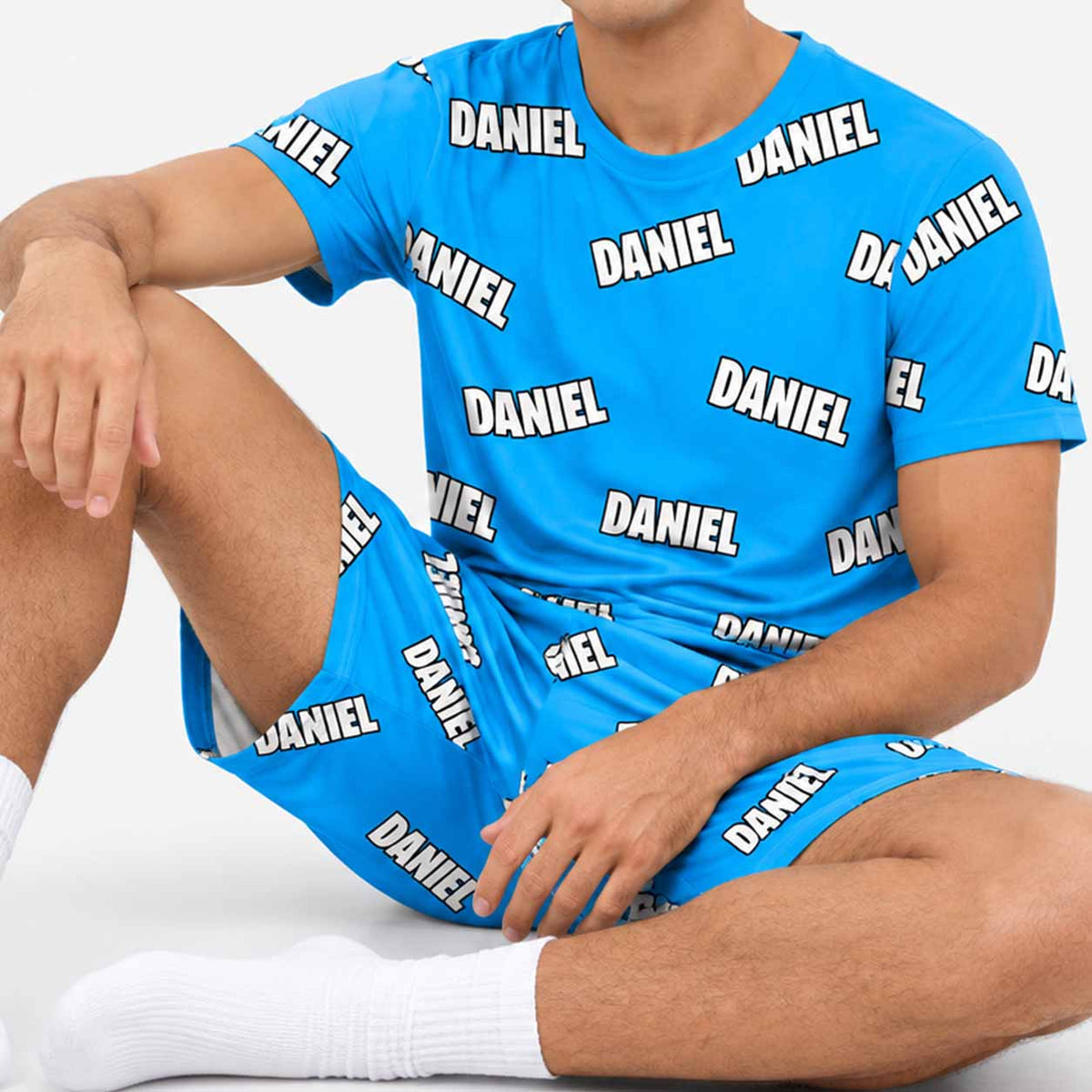 Your Name All Over Men's Personalised PJs - Shorts Set