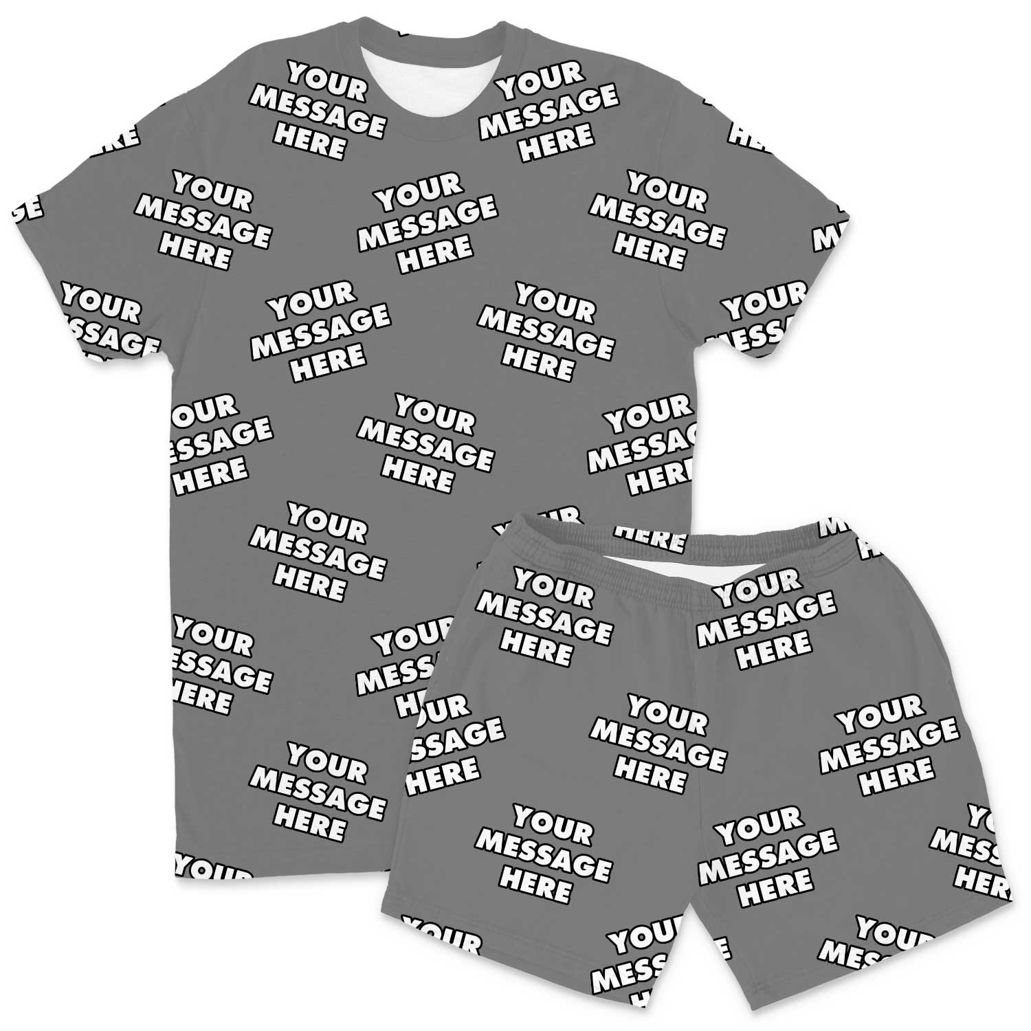 Your Message All Over Men's Personalised PJs - Shorts Set