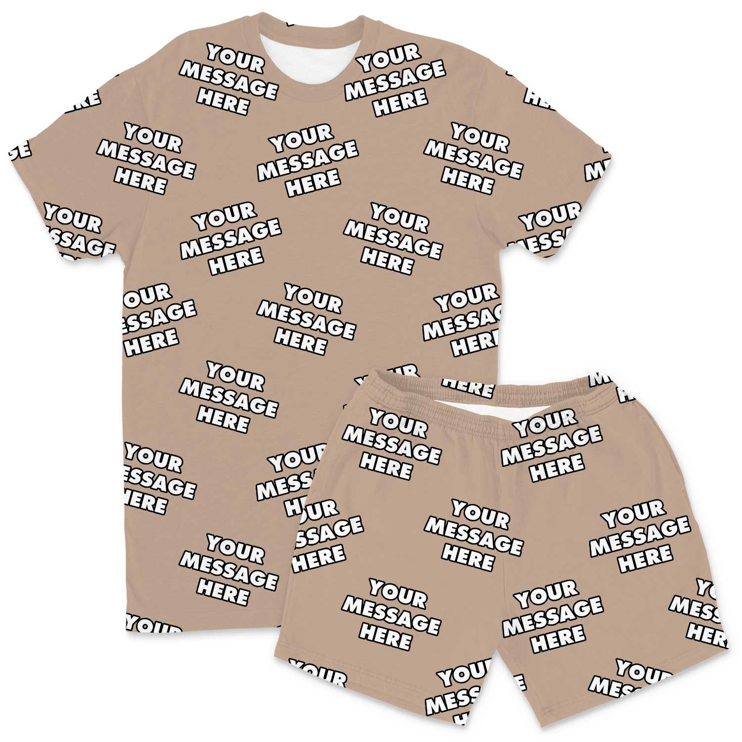 Your Message All Over Men's Personalised PJs - Shorts Set