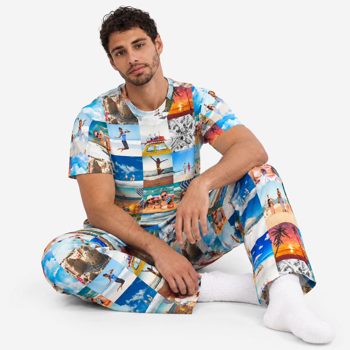 Men's Photo Collage Pyjamas - Trousers Set