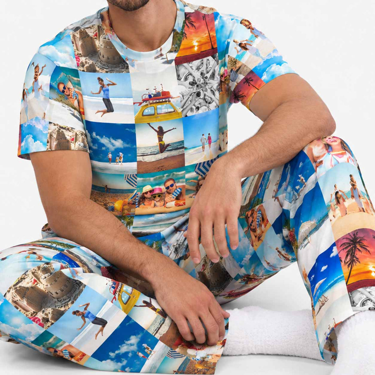 Men's Photo Collage Pyjamas - Trousers Set