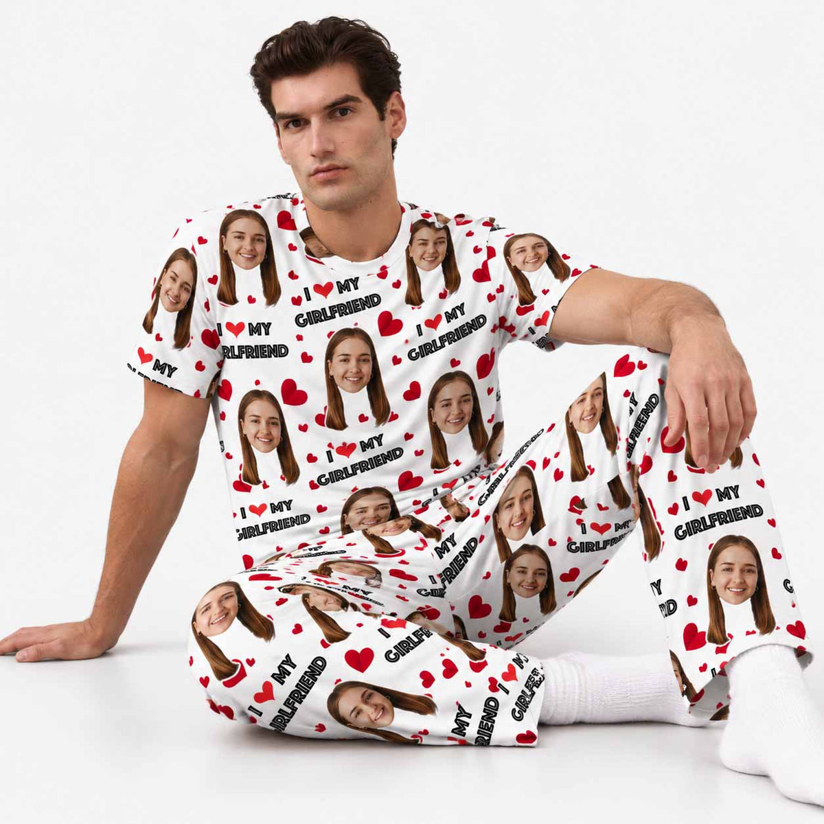 Men's I Love My Girlfriend Pyjamas - Trouser Set