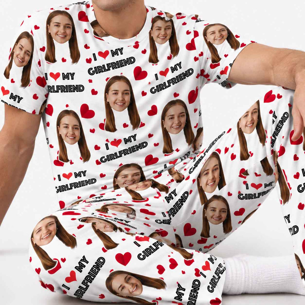 Men's I Love My Girlfriend Pyjamas - Trouser Set