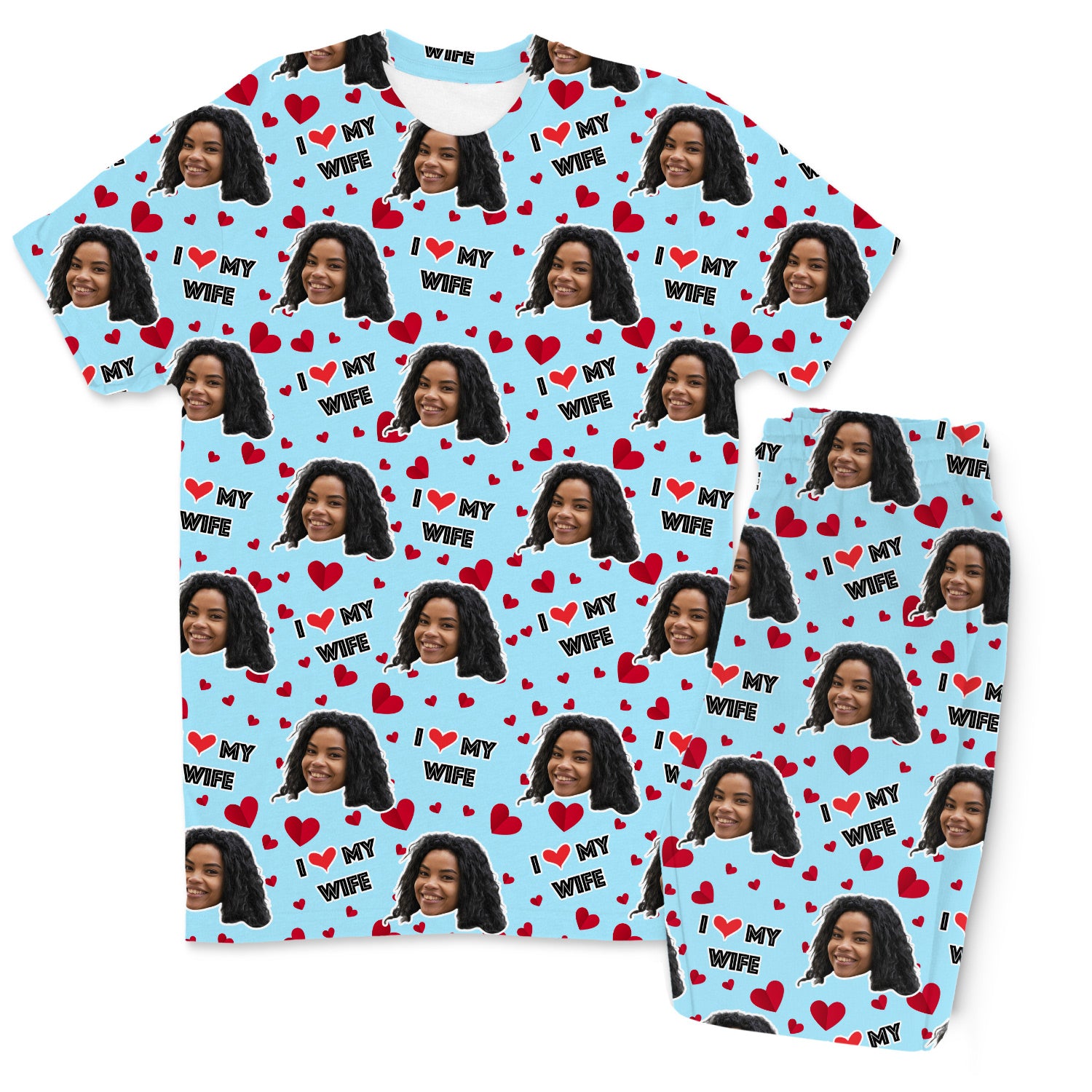 I Love My Wife Custom Men's PJ Trousers Set
