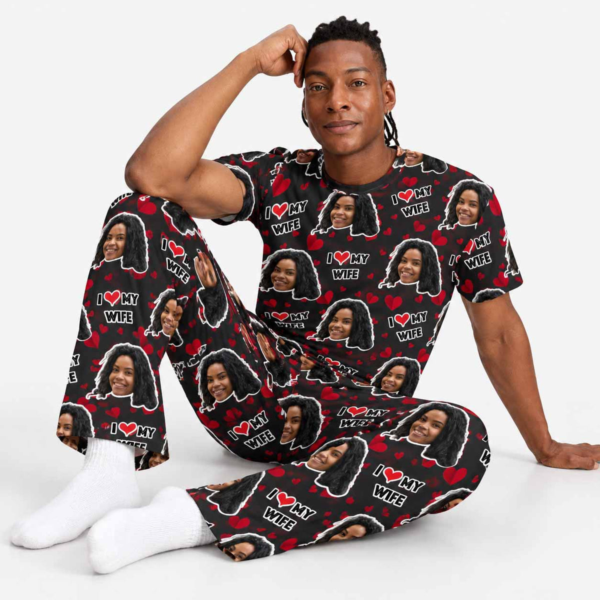 Men's I Love My Wife Pyjamas - Trouser Set