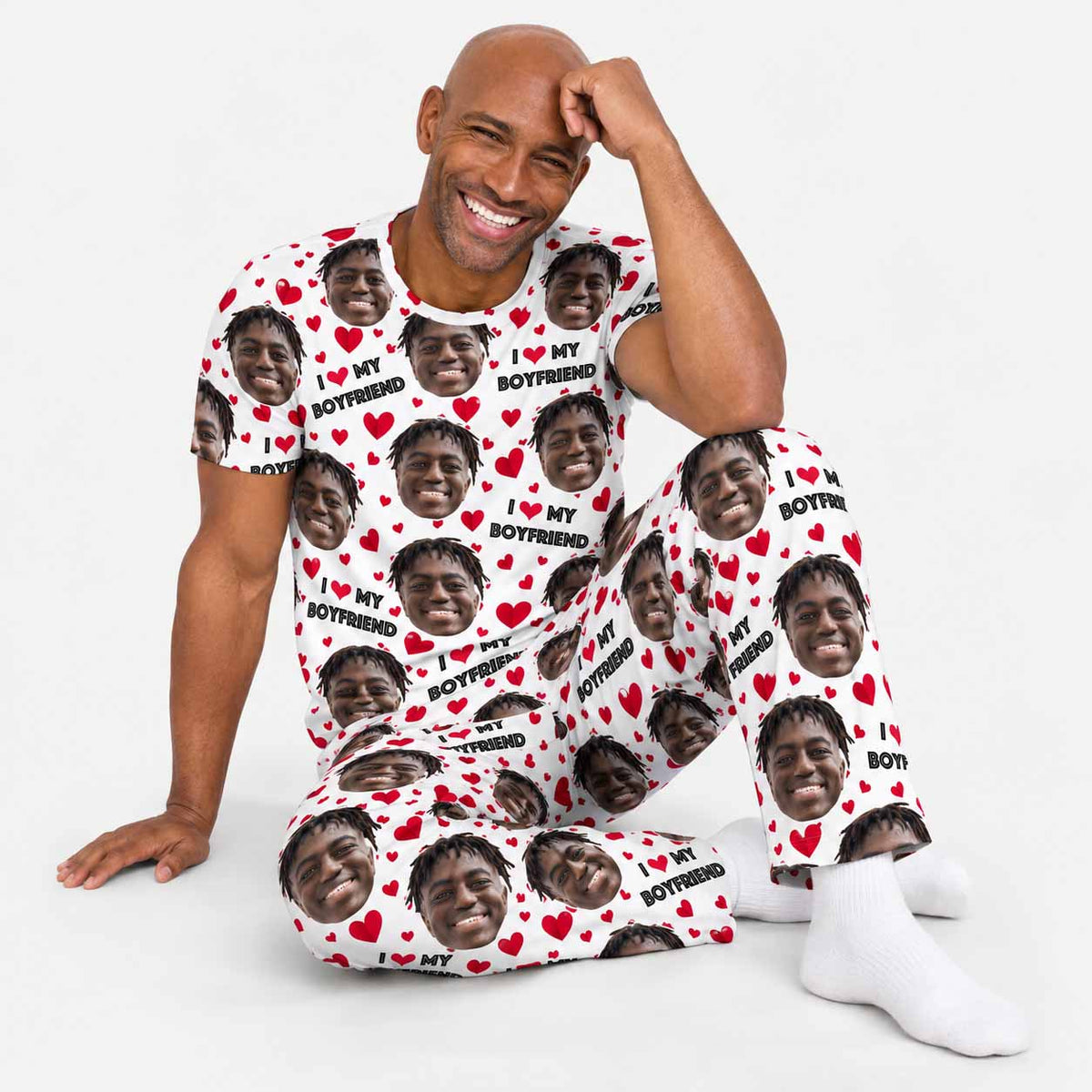 Men's I Love My Boyfriend Pyjamas - Trouser Set