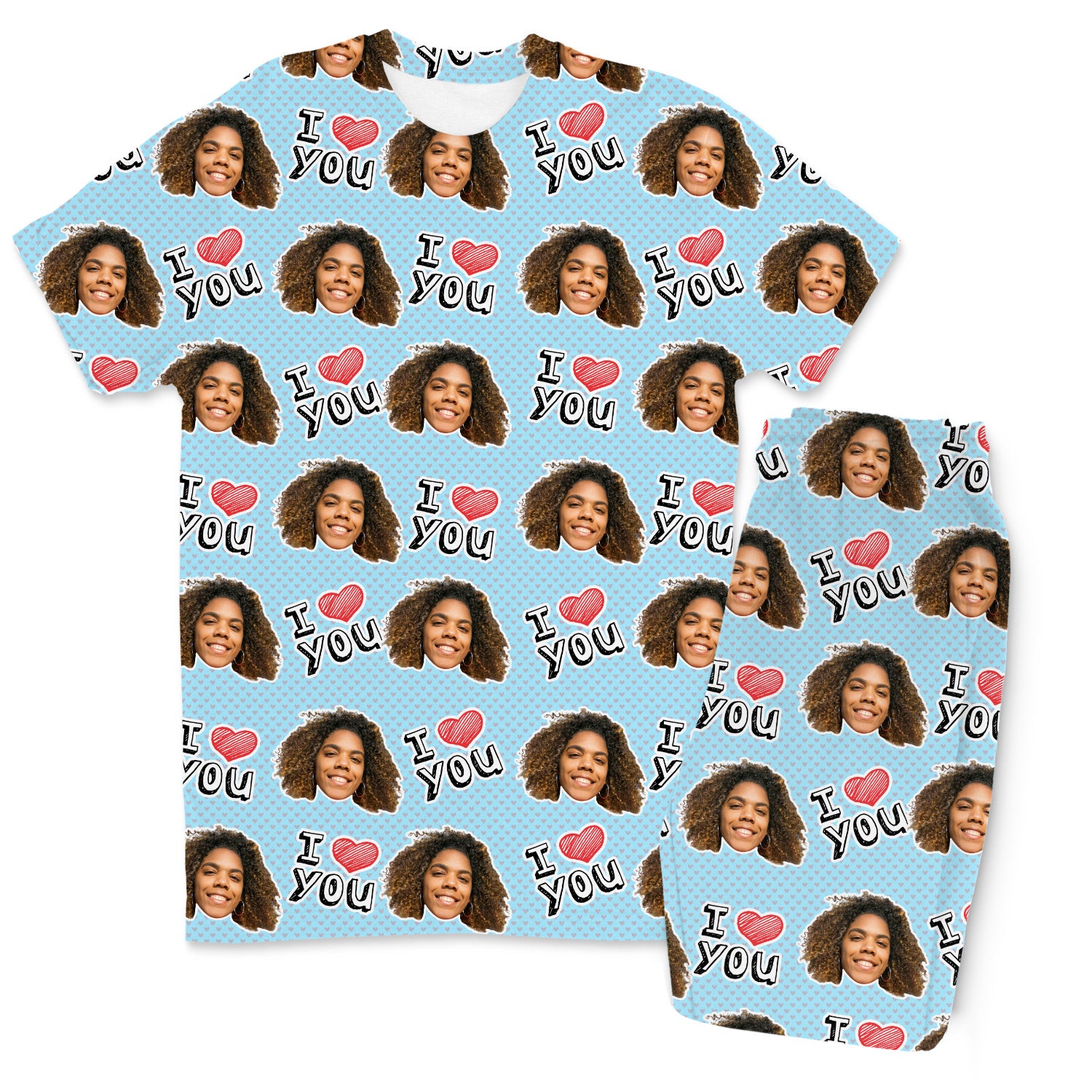 Men's I Heart You Personalised Pyjamas - Trouser Set