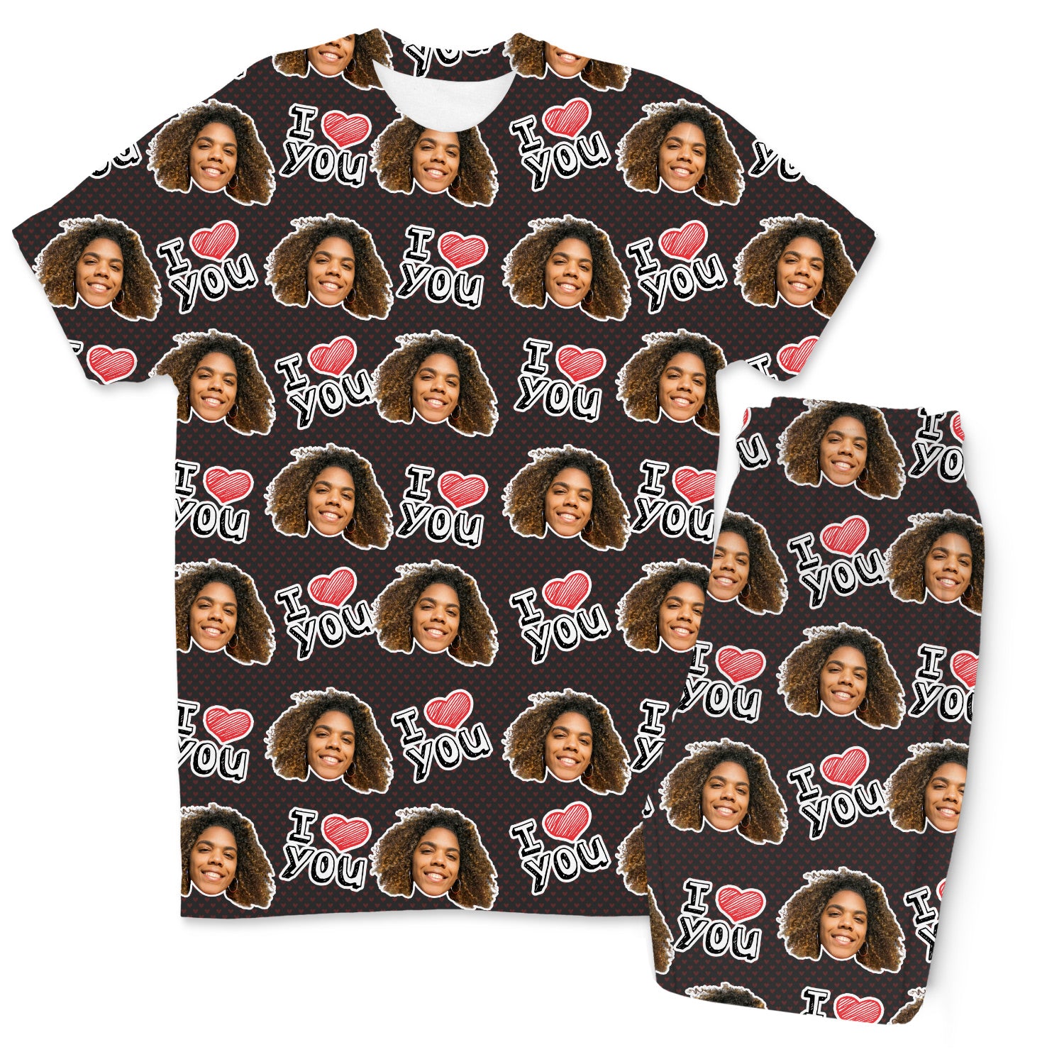 Men's I Heart You Personalised Pyjamas - Trouser Set