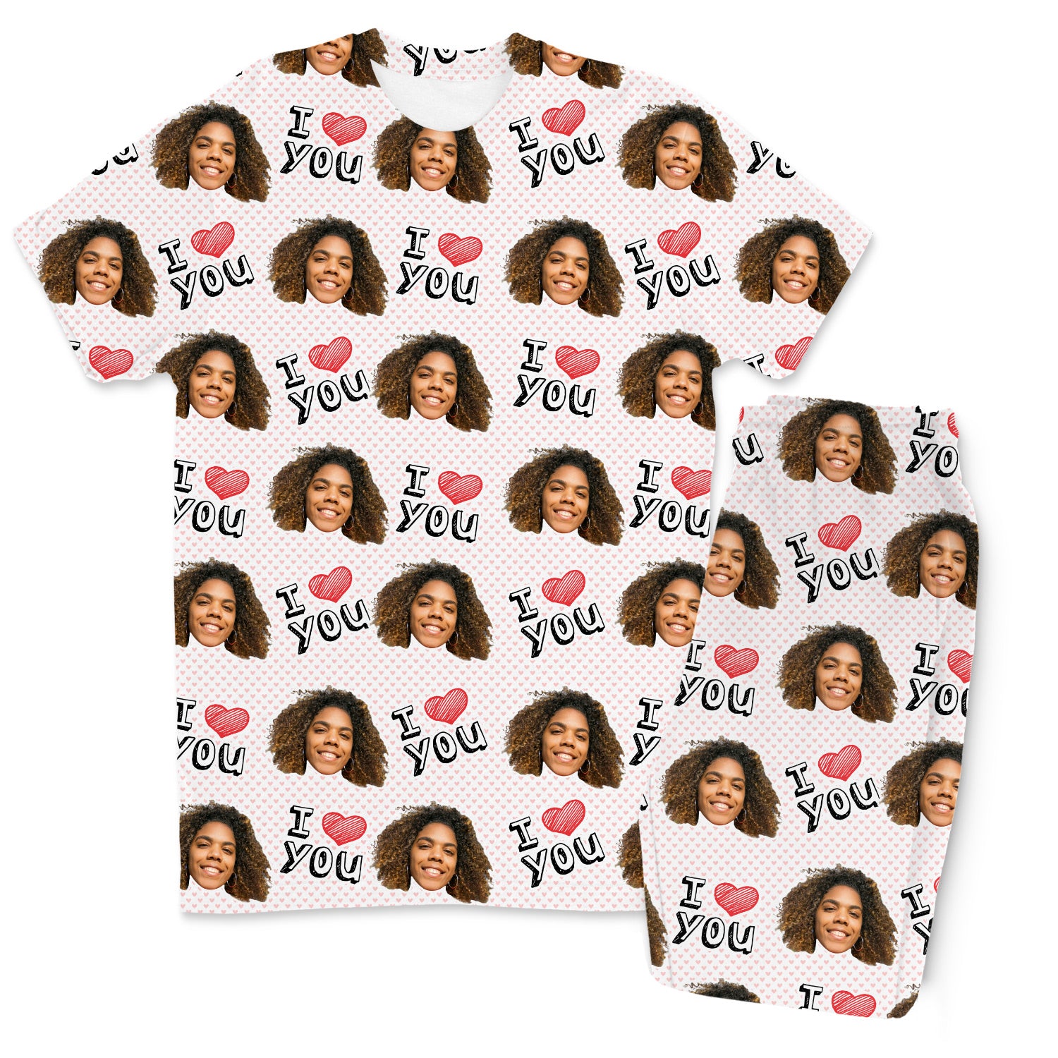 Men's I Heart You Personalised Pyjamas - Trouser Set