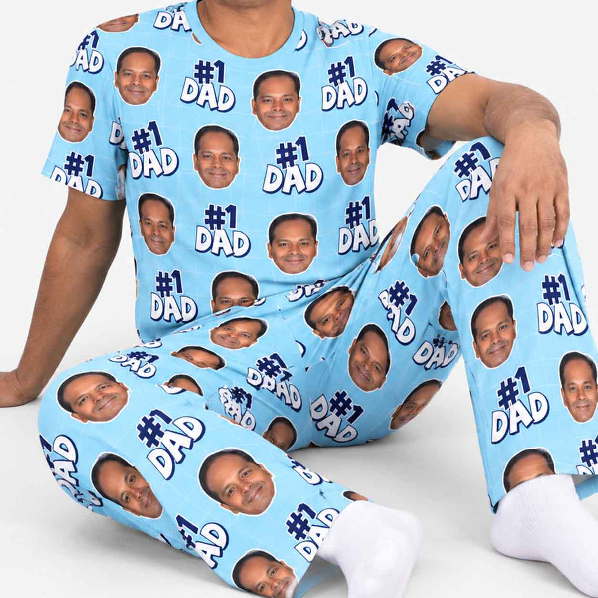Men's Number 1 Dad Personalised Pyjamas - Trouser Set