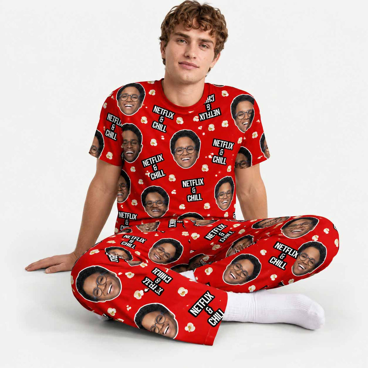 Men's Netflix & Chill Personalised Pyjamas - Trouser Set