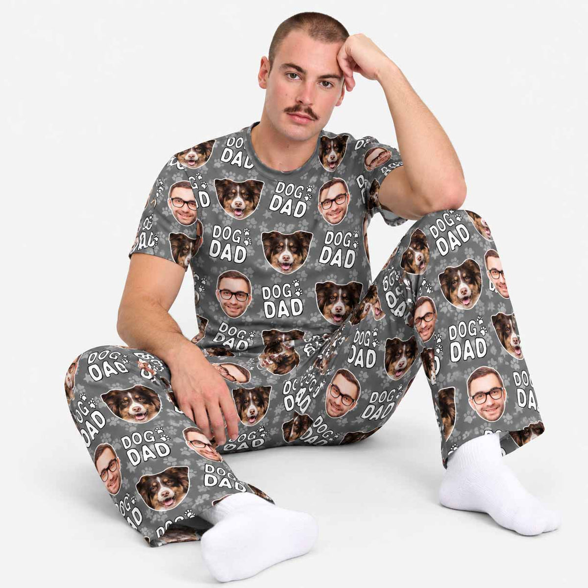 Men's Dog Dad Personalised Pyjamas - Trouser Set