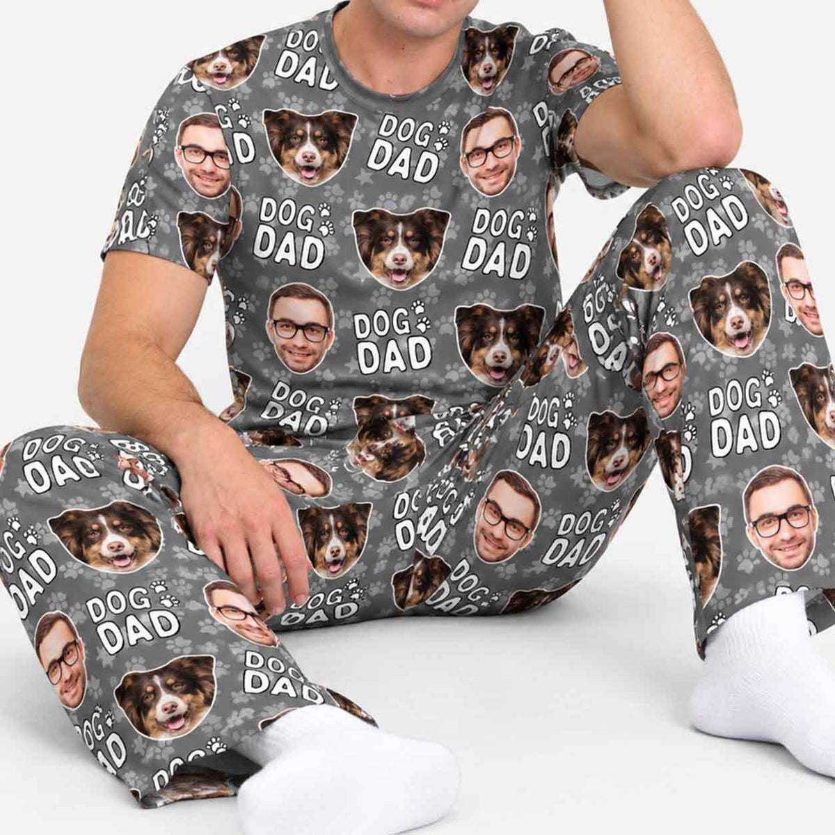 Men's Dog Dad Personalised Pyjamas - Trouser Set