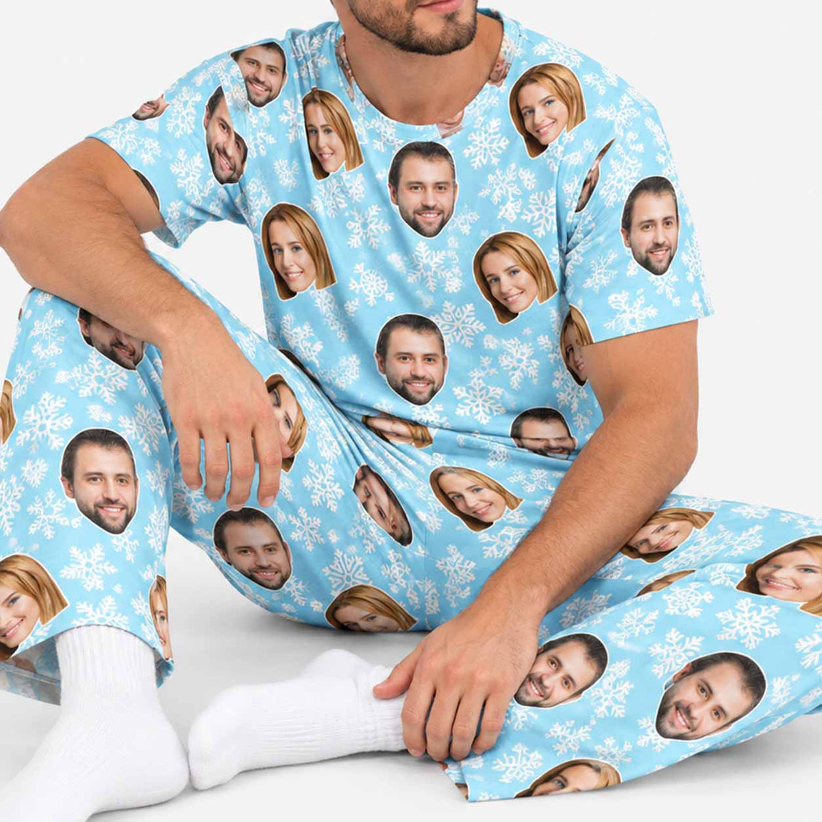 Men's Snowflake Christmas Pyjamas - Trouser Set