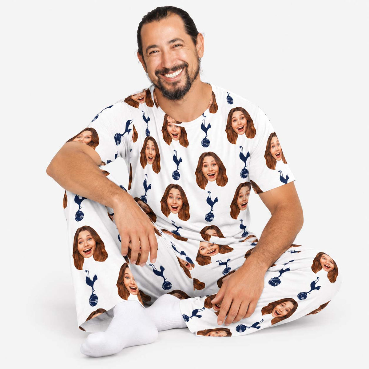 Spurs White Men's Personalised Pyjamas - Trouser Set
