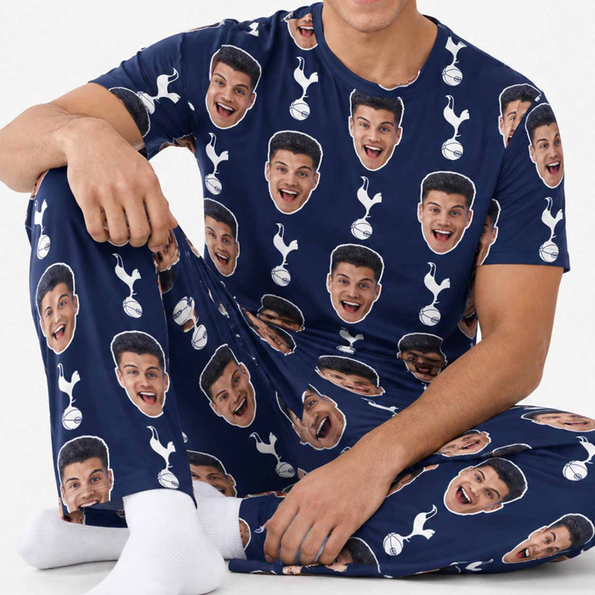 Spurs Navy Men's Personalised Pyjamas - Trouser Set