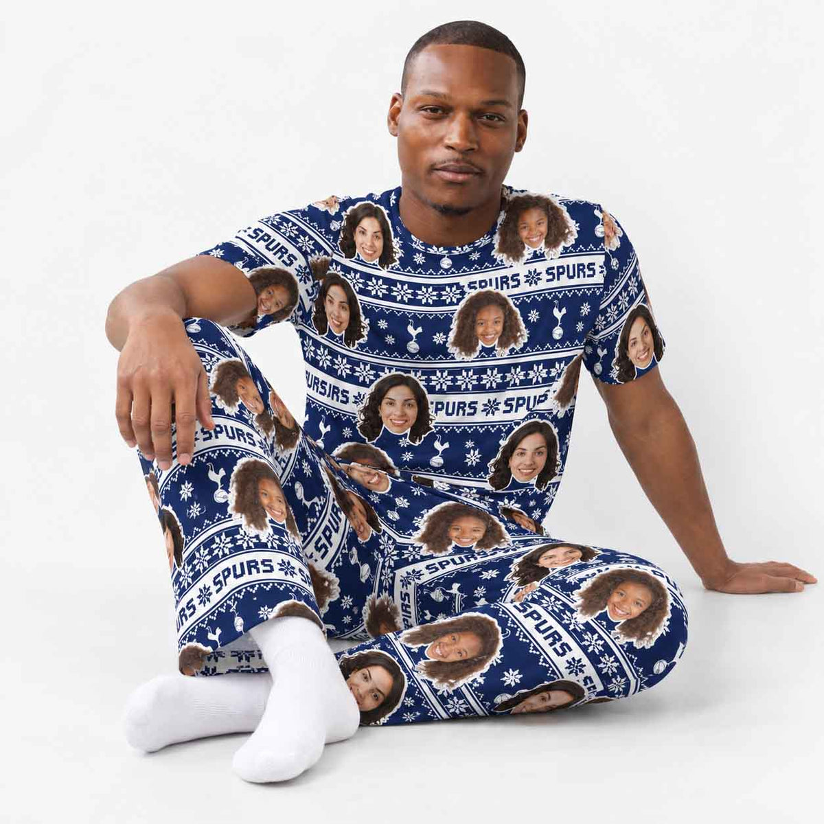 Spurs Christmas Men's Personalised Pyjamas - Trouser Set