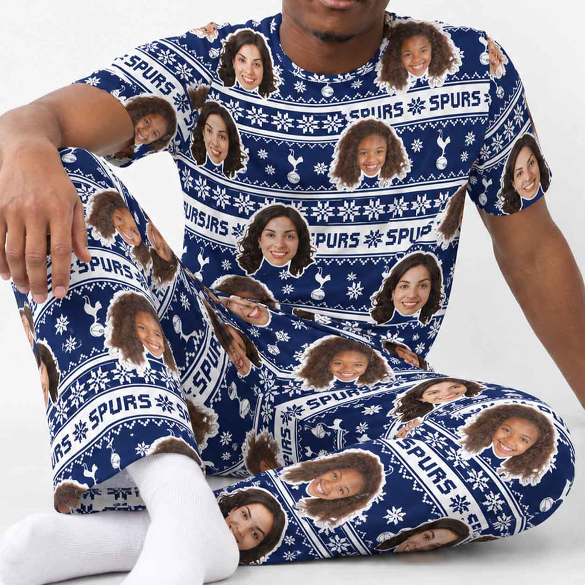 Spurs Christmas Men's Personalised Pyjamas - Trouser Set