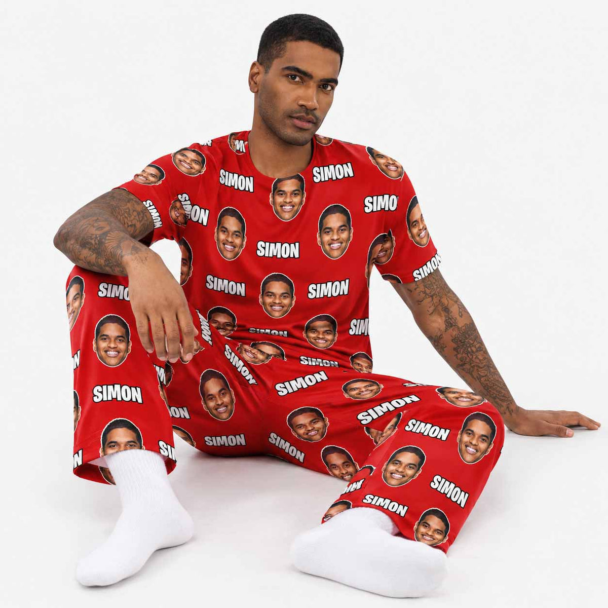 Your Face & Name Men's Personalised PJs - Trousers Set