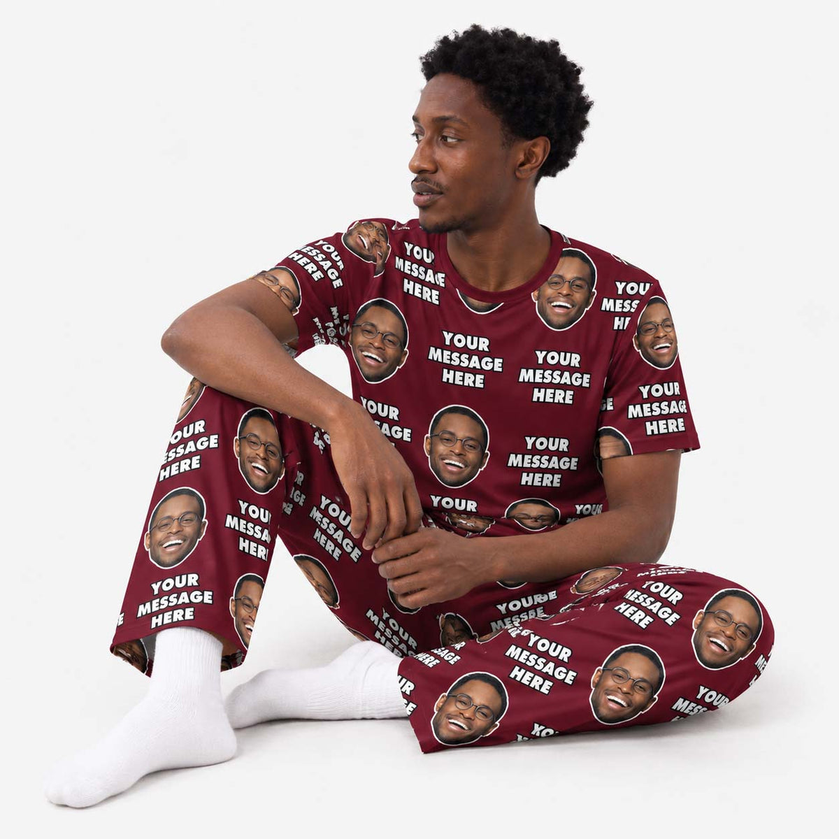 Your Face & Message Men's Personalised PJs - Trousers Set