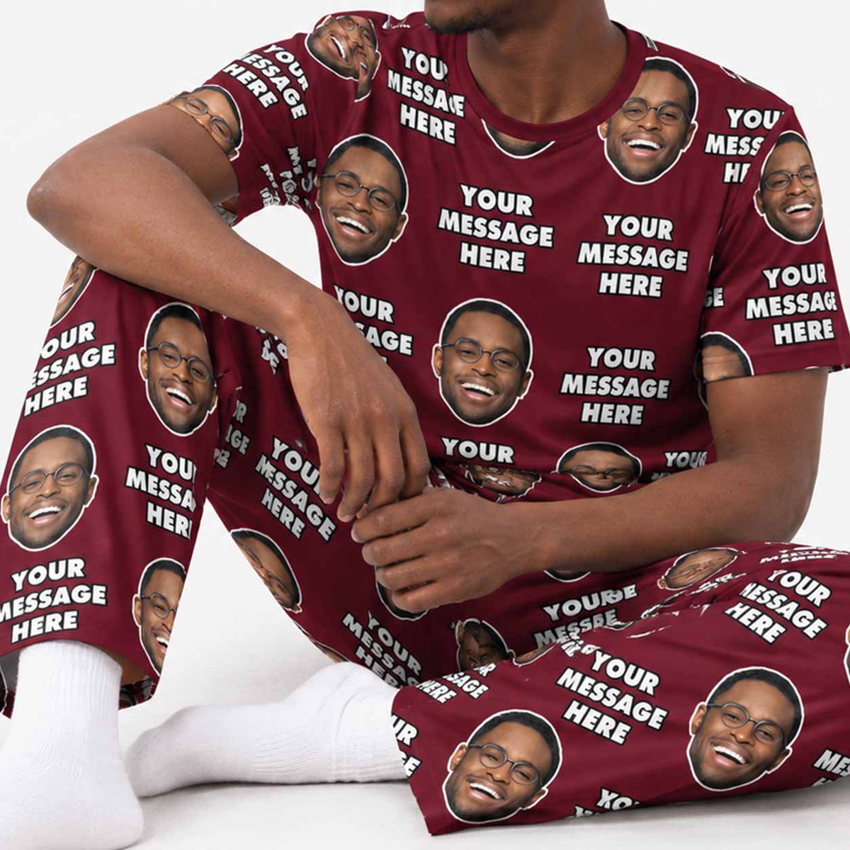 Your Face & Message Men's Personalised PJs - Trousers Set