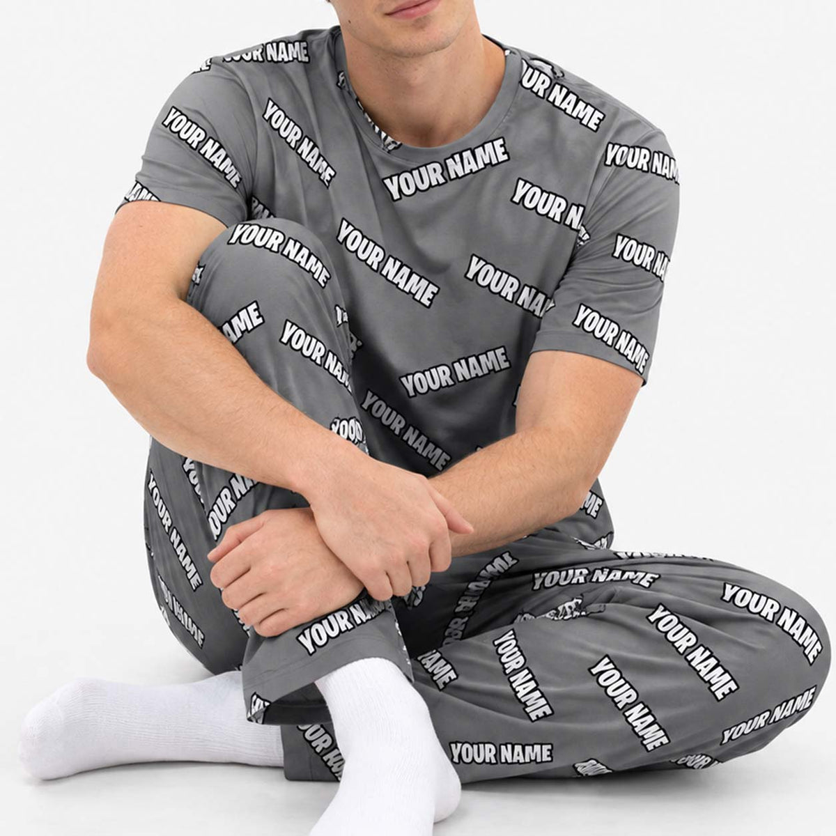 Your Name All Over Men's Personalised PJs - Trousers Set