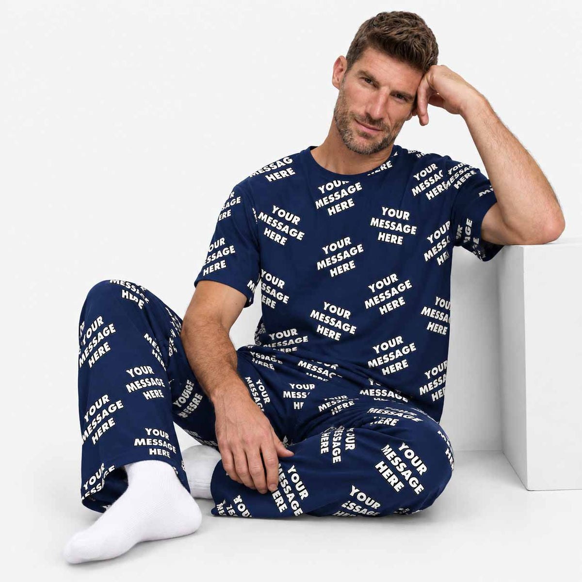 Your Message All Over Men's Personalised PJs - Trousers Set