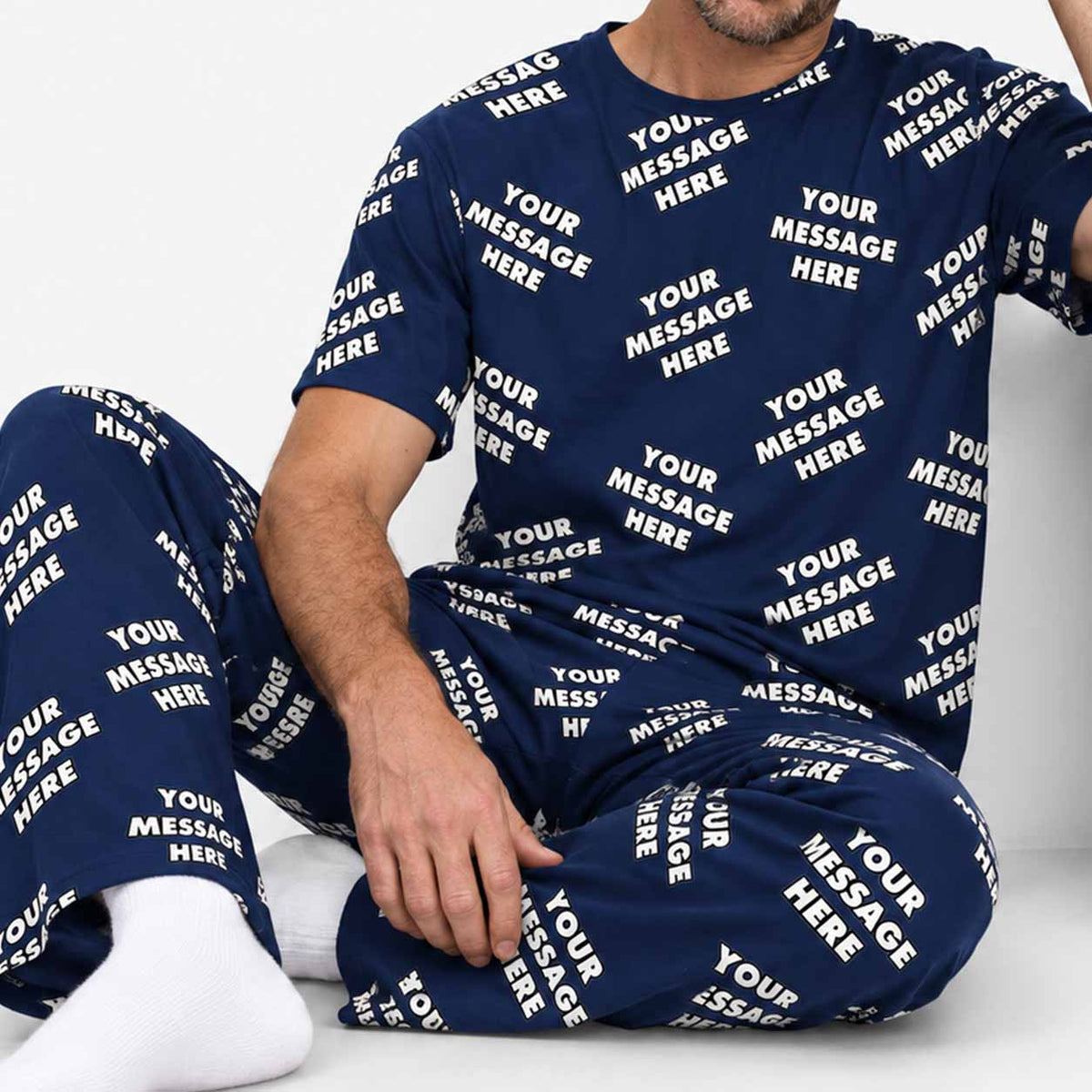 Your Message All Over Men's Personalised PJs - Trousers Set
