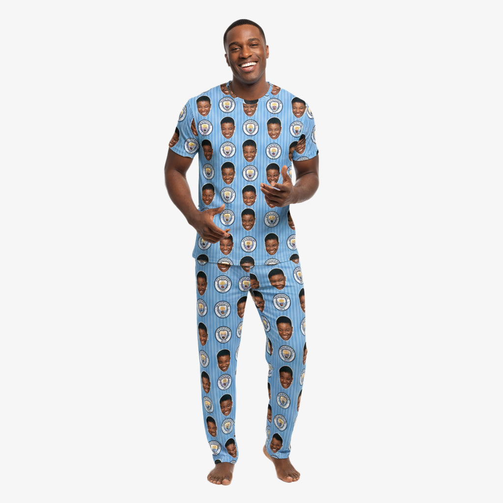 Man City Men's Personalised Pyjamas - Trouser Set