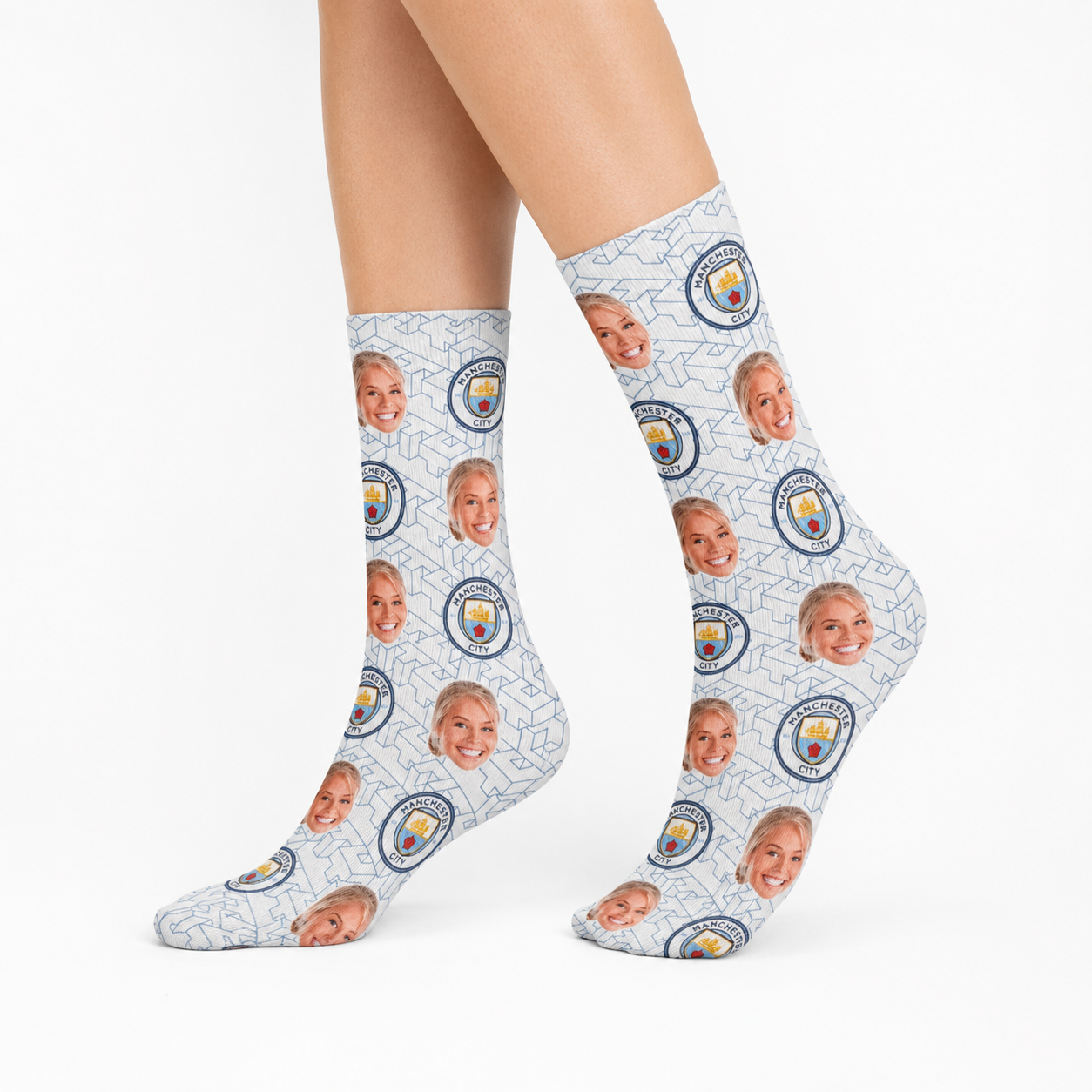 Man City Pattern Socks