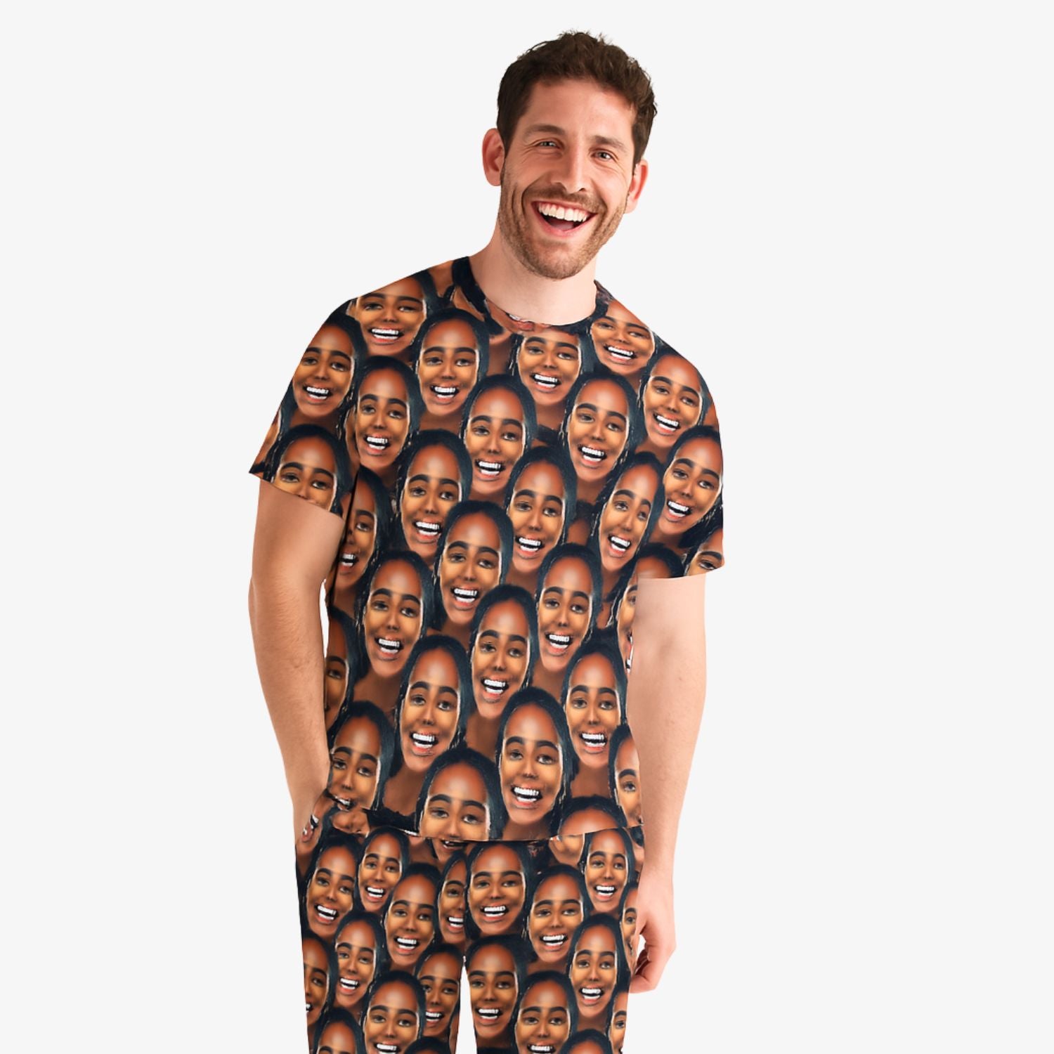 mens face mash personalised pyjamas