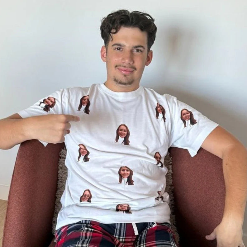 Men's Cat Pyjamas - Red Tartan Trouser Set