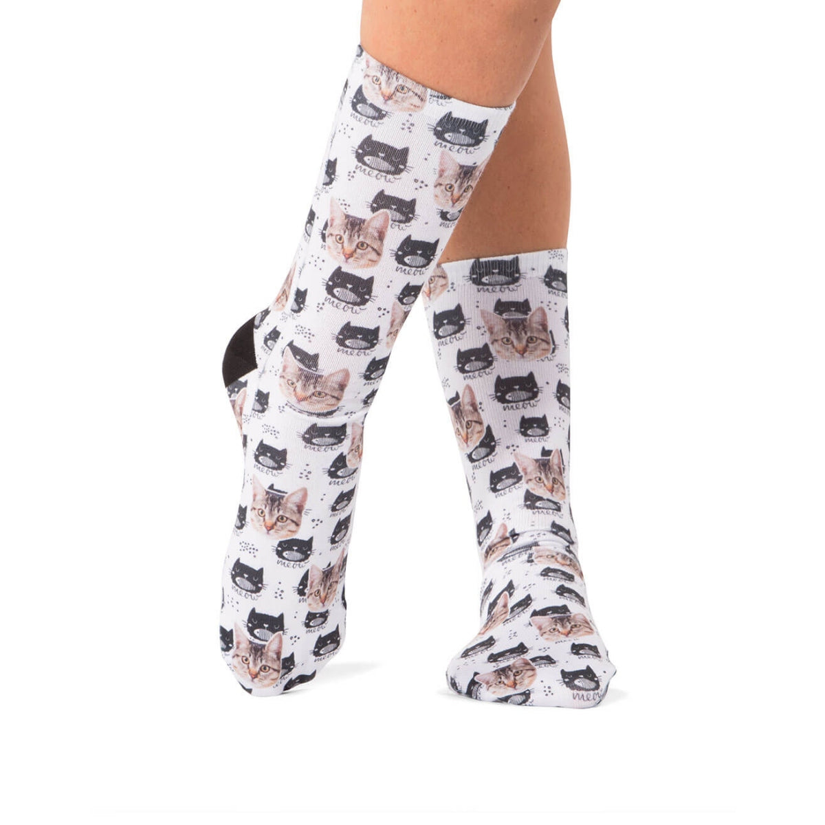 Meow Cat Pattern Socks