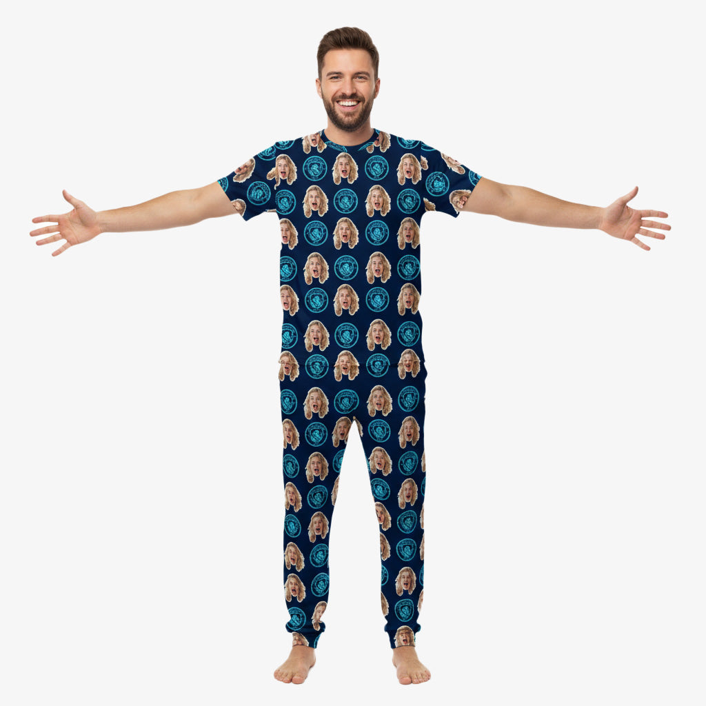 Navy Man City Men's Personalised Pyjamas - Trouser Set