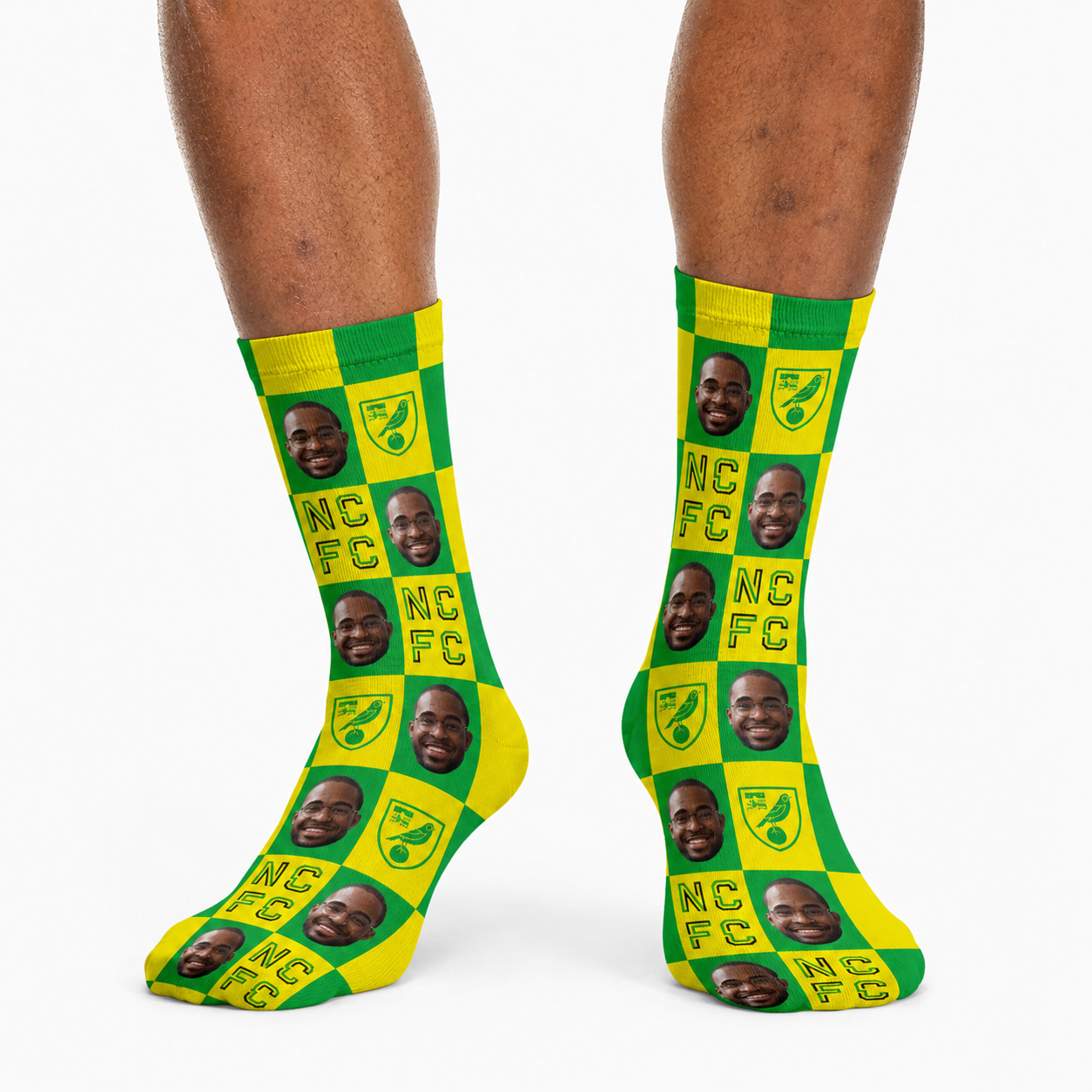 Norwich City Chequered Socks