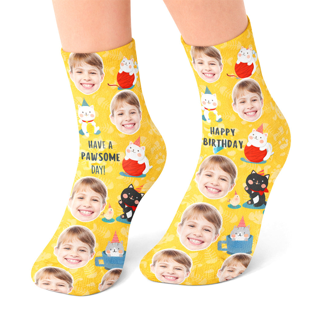 Pawsome Birthday Kids Socks