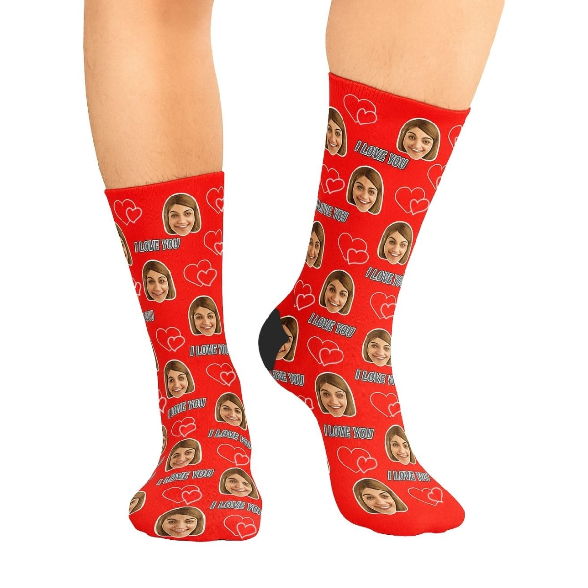 Personalised I Love You Socks with Photo Upload
