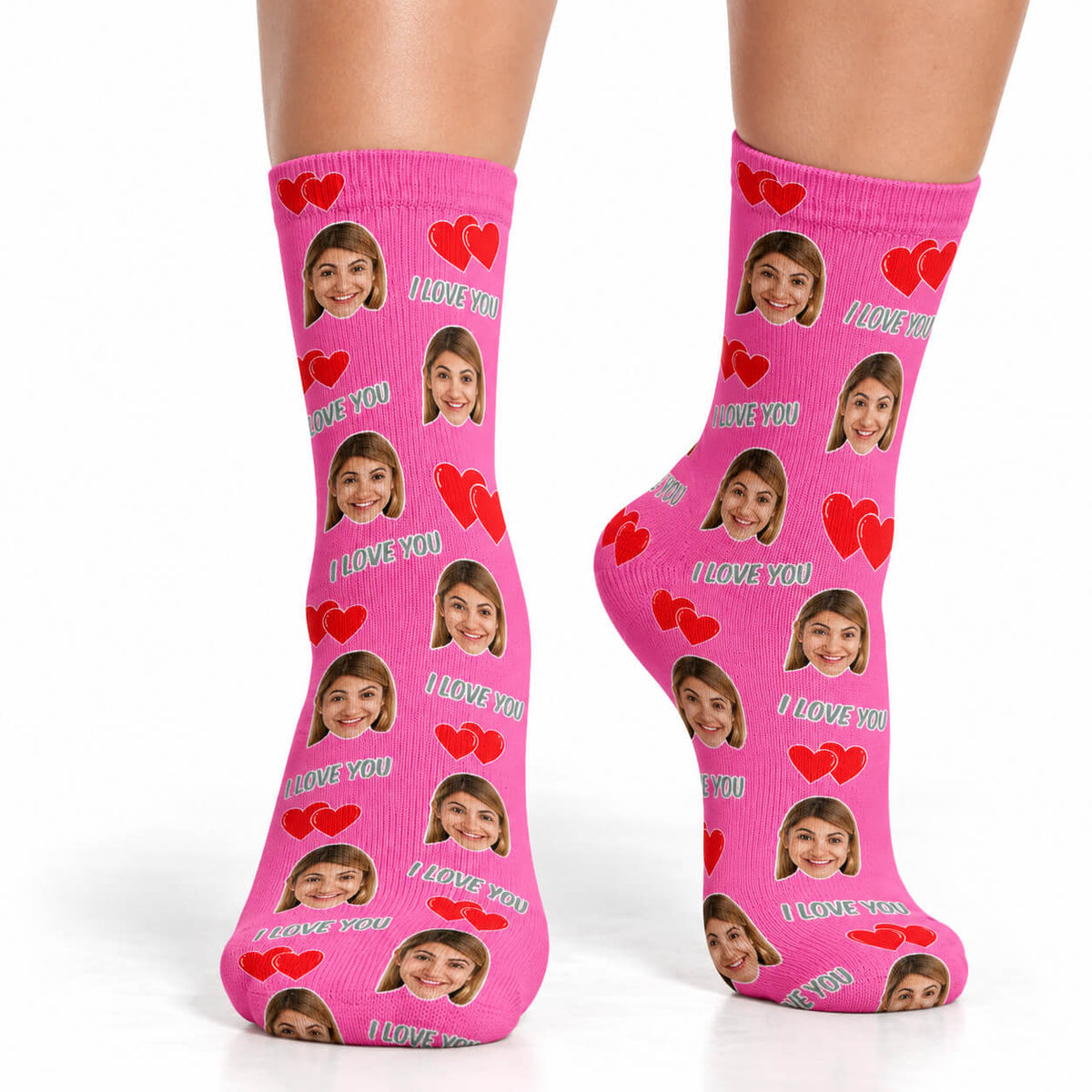 Personalised I Love You Socks with Photo Upload