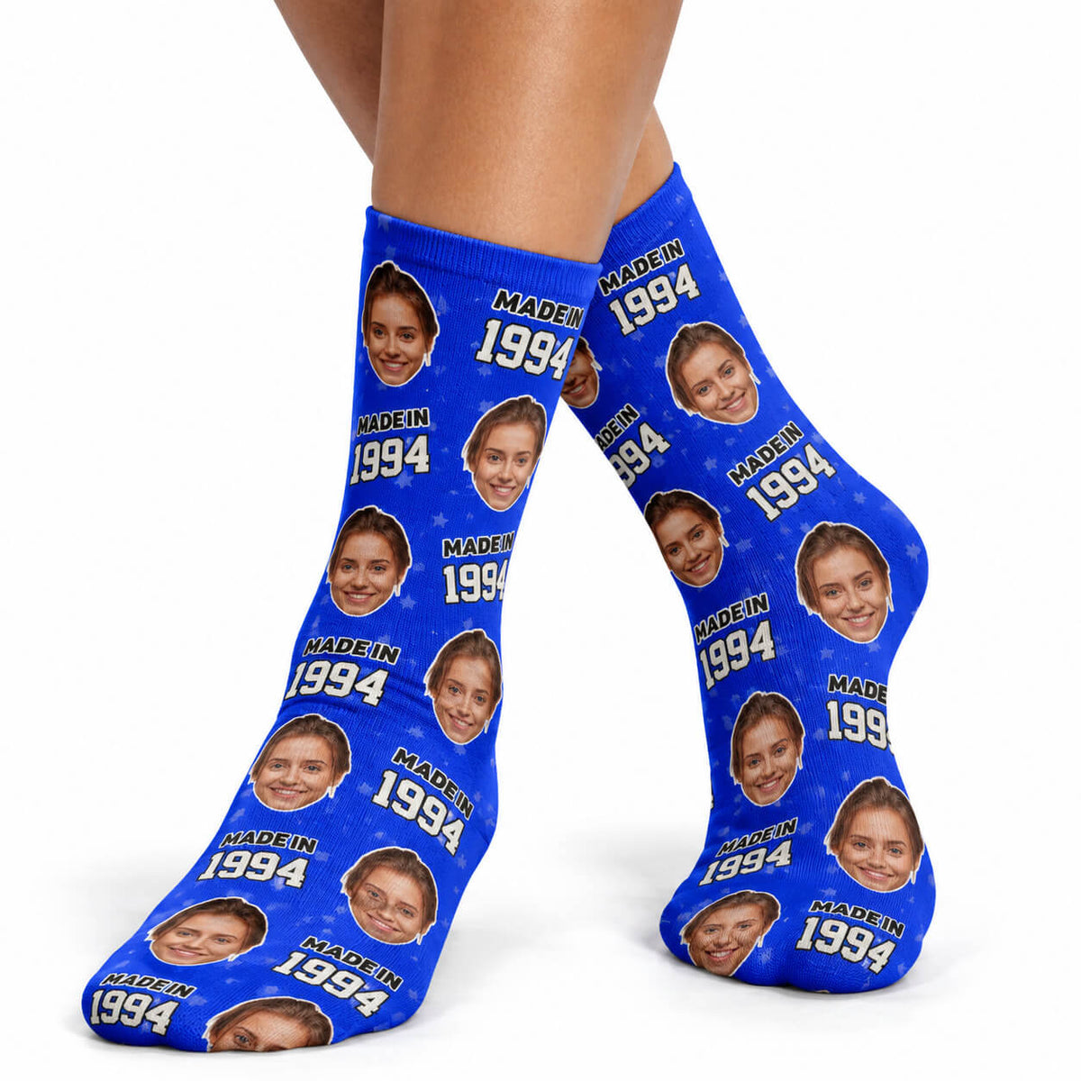 Personalised Made In Year Socks With Face