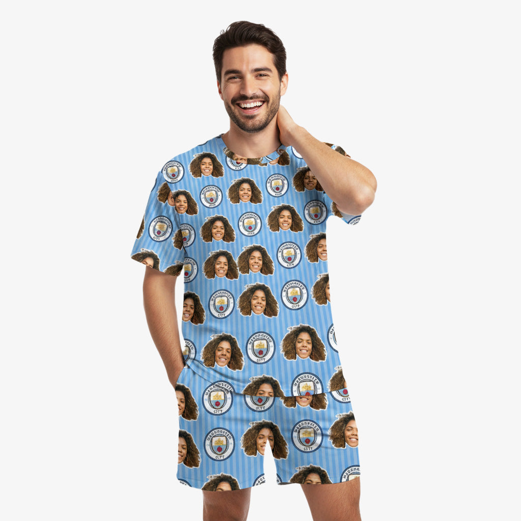 Personalised Men's Pyjamas - Man City Men's PJ Shorts Set